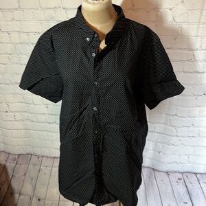 JB Workshop Black Short Sleeve Button Up Shirt large